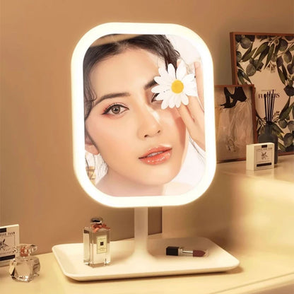 Niche Modern LED Desktop Vanity/Makeup Mirror 3-Color Touch Light