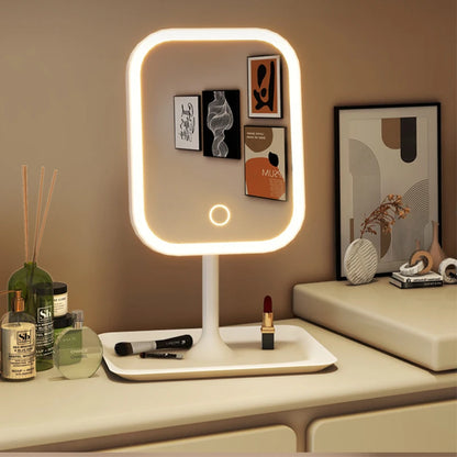 Niche Modern LED Desktop Vanity/Makeup Mirror 3-Color Touch Light