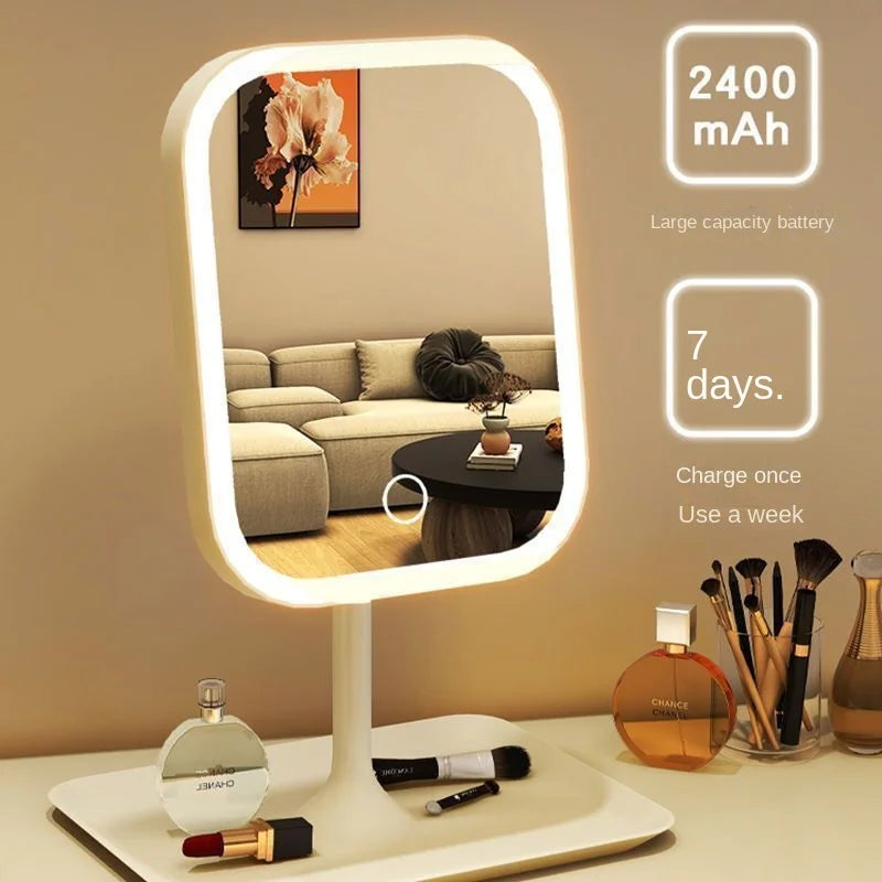 Niche Modern LED Desktop Vanity/Makeup Mirror 3-Color Touch Light