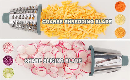 3-in-1 Rotary Cheese Grater-Manual Vegetable Slicer-Nut Grinder