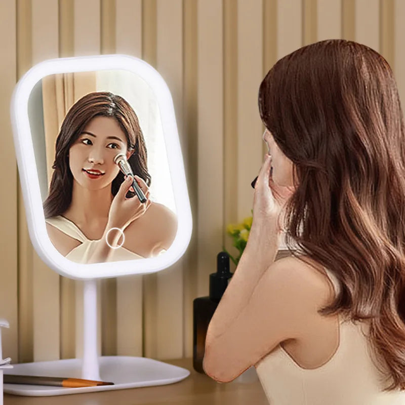 Niche Modern LED Desktop Vanity/Makeup Mirror 3-Color Touch Light