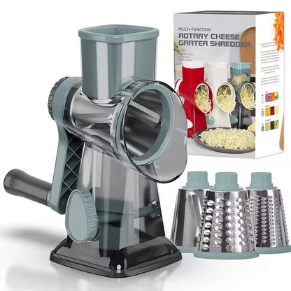3-in-1 Rotary Cheese Grater-Manual Vegetable Slicer-Nut Grinder