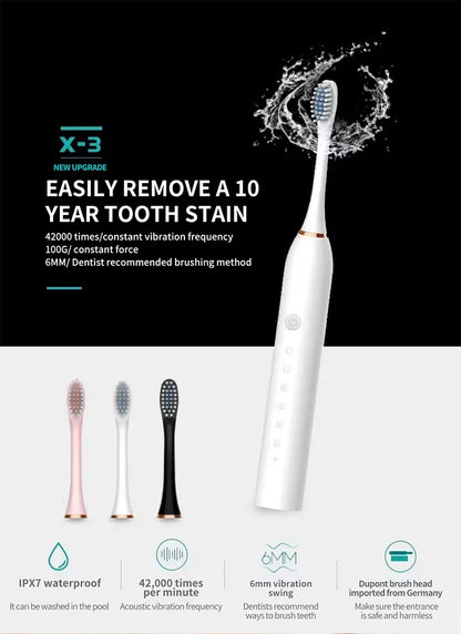 Electric Ultrasonic Toothbrush